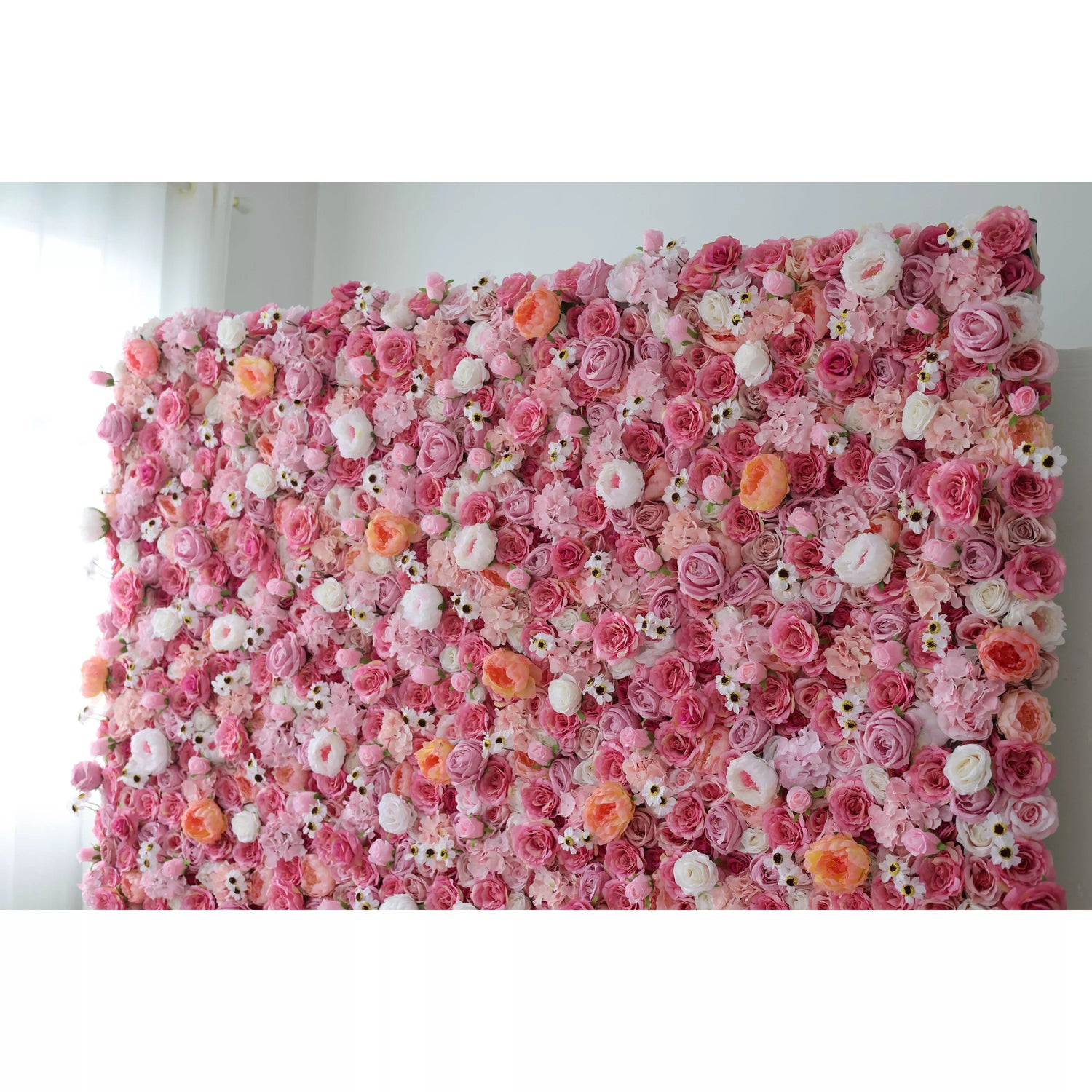 Valar Flowers Roll Up Fabric Artificial Flower Wall Wedding Backdrop, Floral Party Decor, Event Photography-VF-122