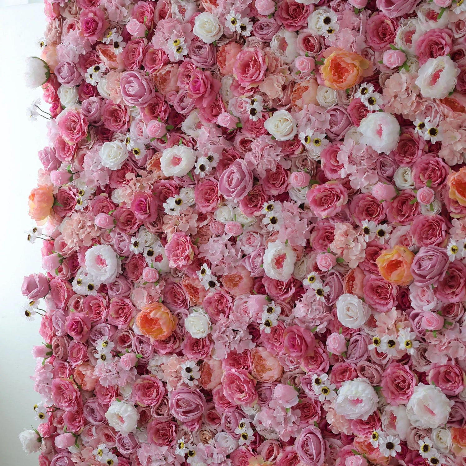 Valar Flowers Roll Up Fabric Artificial Flower Wall Wedding Backdrop, Floral Party Decor, Event Photography-VF-122