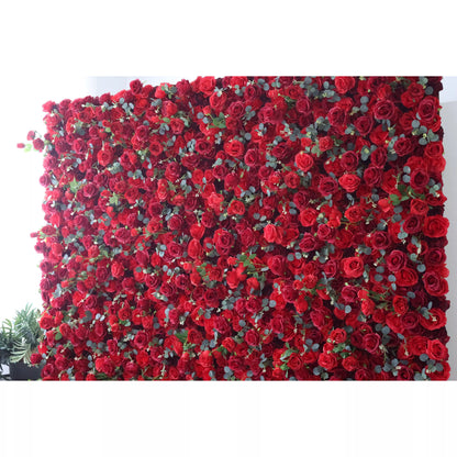 ValarFlowers Artificial Rose Wall Backdrop: Scarlet Symphony - The Romantic Resurgence-VF-257-2