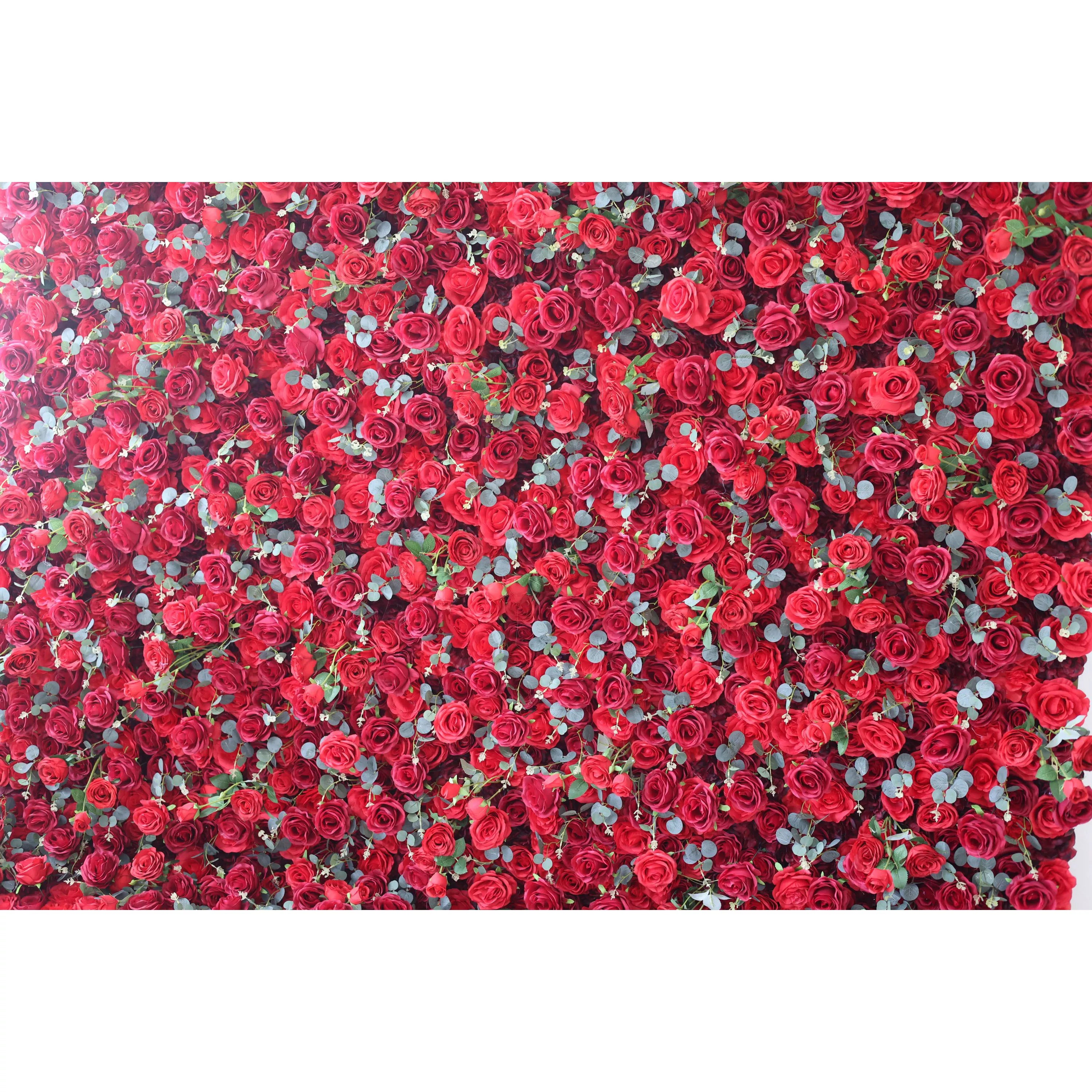 ValarFlowers Artificial Rose Wall Backdrop: Scarlet Symphony - The Romantic Resurgence-VF-257-2