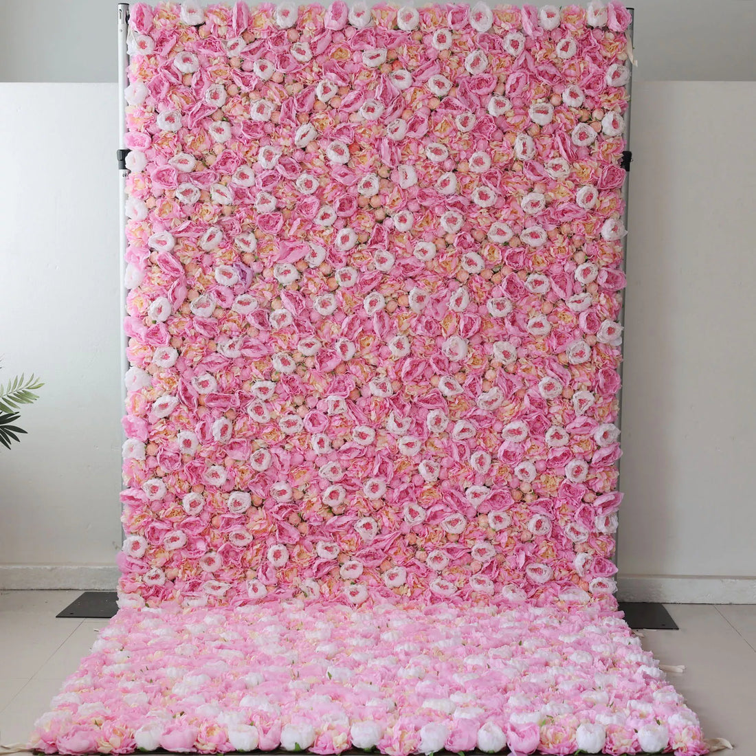 ValarFlowers Artificial Floral Wall Backdrop: Blush Blossom - A Delicate Cascade of Soft Pink Petals-VF-275