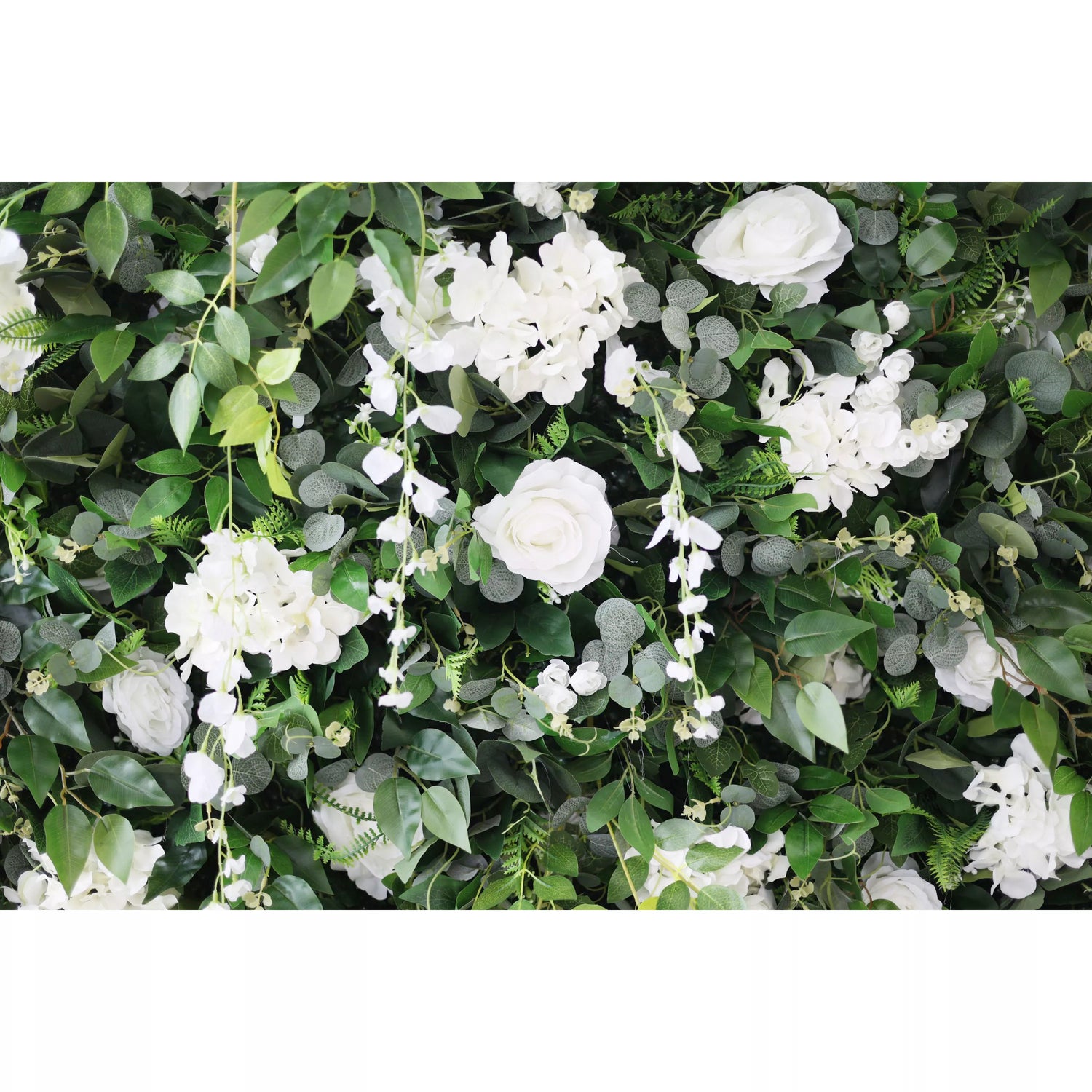 Valar fleurs retrousser tissu fleur blanche artificielle et feuilles vert vif Floral mur mariage toile de fond, décor Floral fête, Photography-VF-071-4 événement