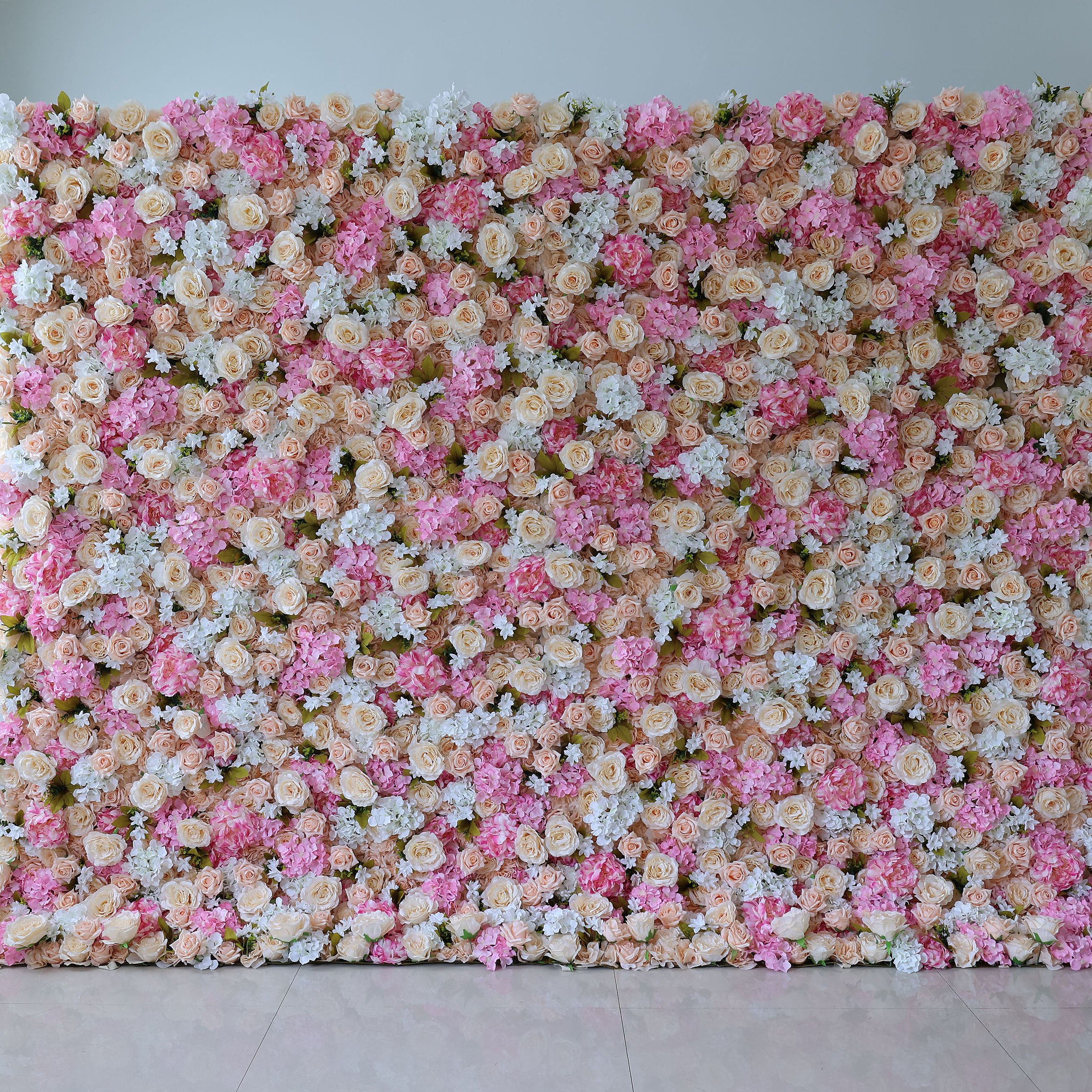 Valar Flowers Roll Up Fabric Artificial Flower Wall Wedding Backdrop, Floral Party Decor, Event Photography-VF-371