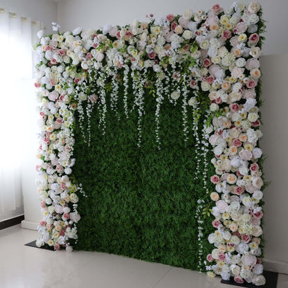 Valar Blumen Roll-Up-Stoff künstliche Blume Wand Hochzeit Hintergrund, Blumen Party Dekor, Event Fotografie-VF-294