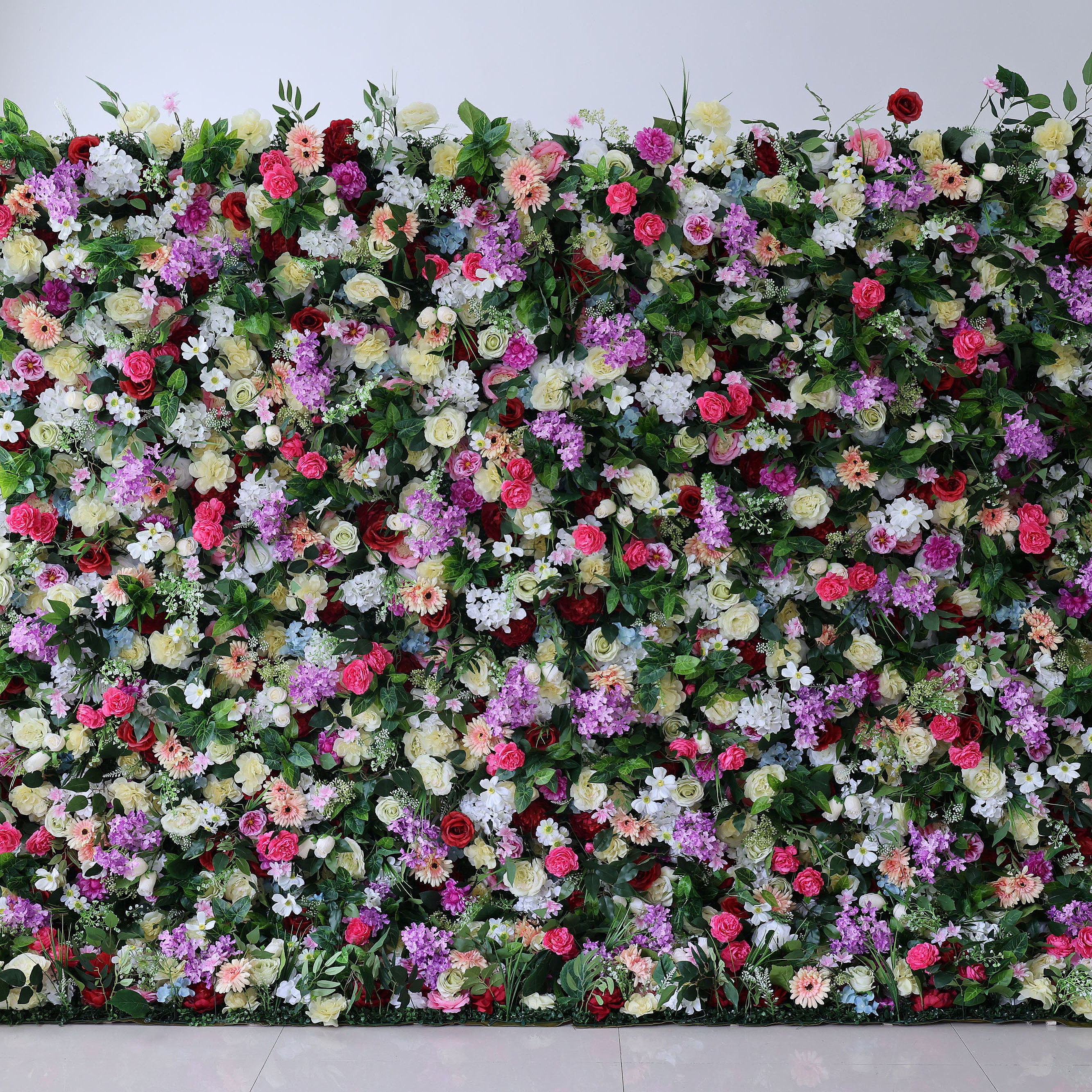 Valar Flowers Roll Up Fabric Artificial Flower Wall Wedding Backdrop, Floral Party Decor, Event Photography-VF-370