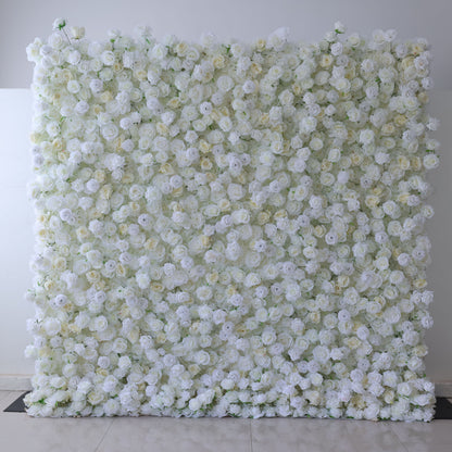 Valar Flowers Roll Up Fabric Artificial Flower Wall Wedding Backdrop, Floral Party Decor, Event Photography-VF-369