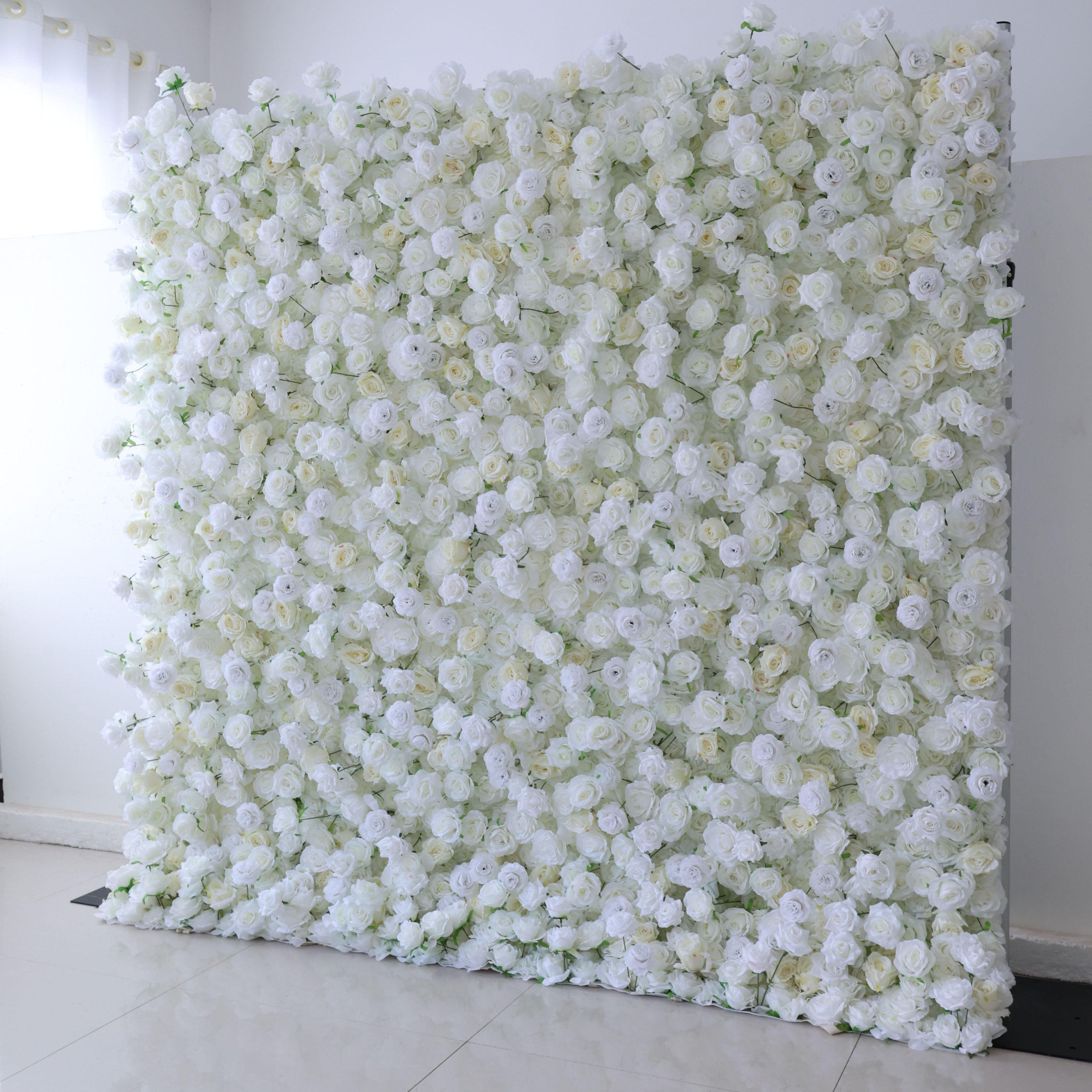 Valar Flowers Roll Up Fabric Artificial Flower Wall Wedding Backdrop, Floral Party Decor, Event Photography-VF-369