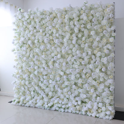 Valar Flowers Roll Up Fabric Artificial Flower Wall Wedding Backdrop, Floral Party Decor, Event Photography-VF-369