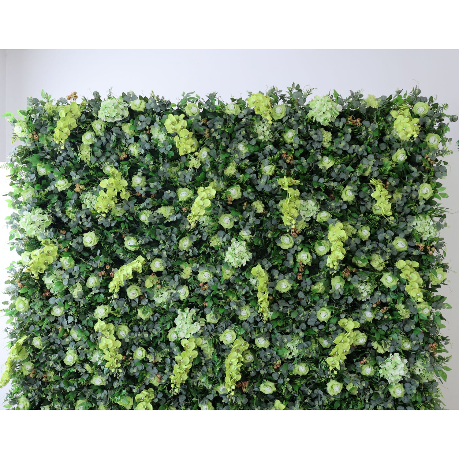 Valar Flowers Roll Up Fabric Artificial Green Leaves Flower Wall Wedding Backdrop, Floral Party Decor, Event Photography-VF-368