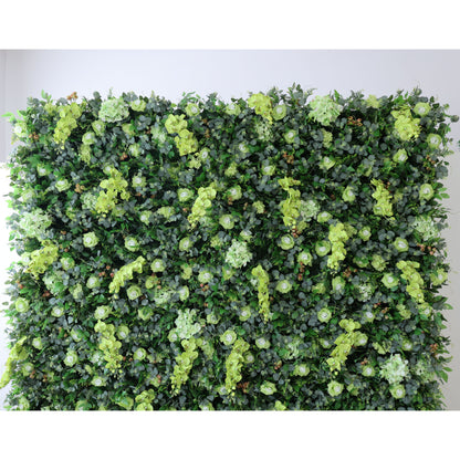 Valar Flowers Roll Up Fabric Artificial Green Leaves Flower Wall Wedding Backdrop, Floral Party Decor, Event Photography-VF-368