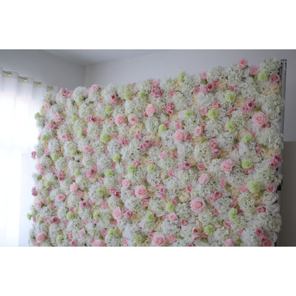 Valar Flowers Roll Up Fabric Artificial Flower Wall Wedding Backdrop, Floral Party Decor, Event Photography-VF-032