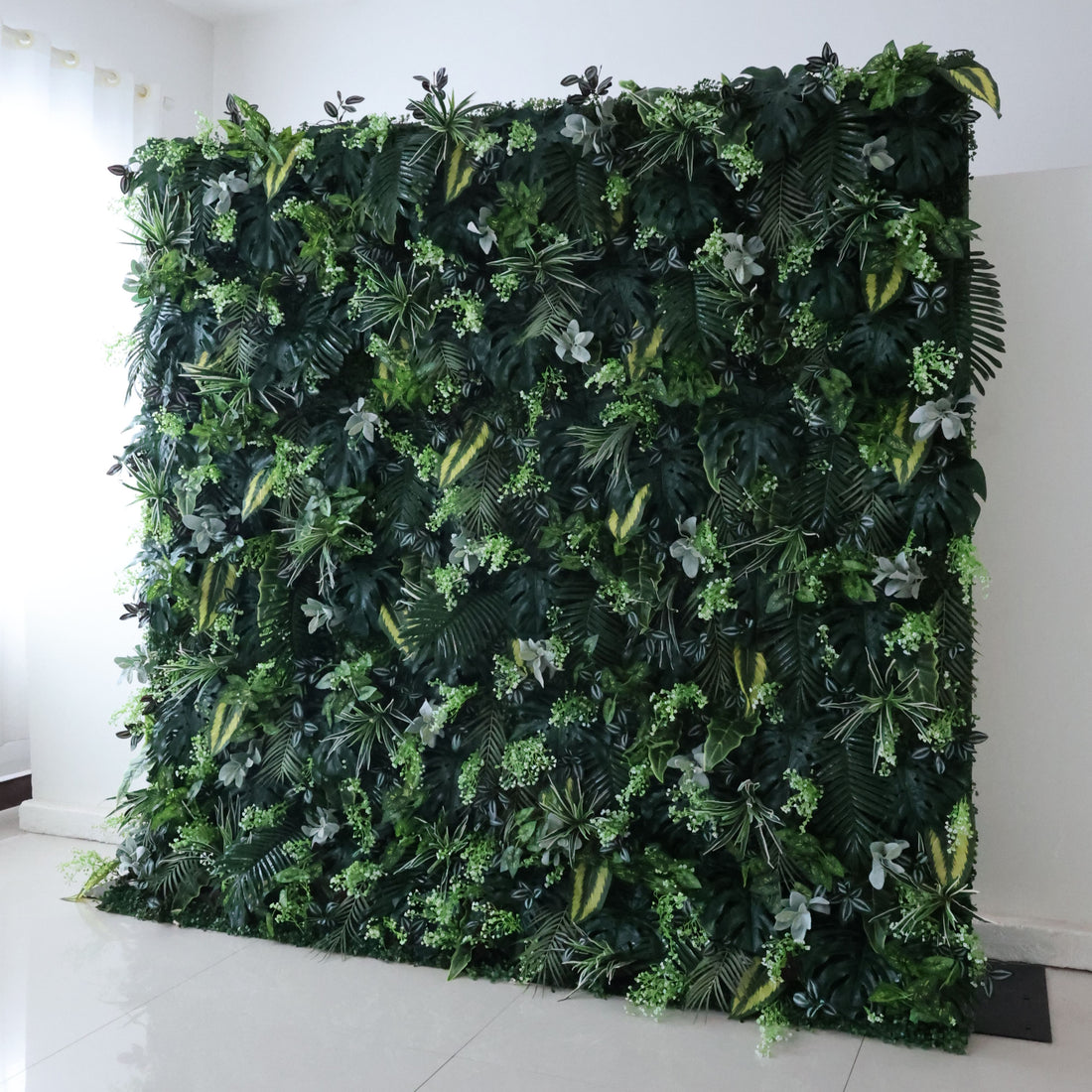 Valar fleurs Roll Up tissu artificiel vert Oasis 3D fleur mur mariage toile de fond, décor de fête Floral, événement photographie-VF-363