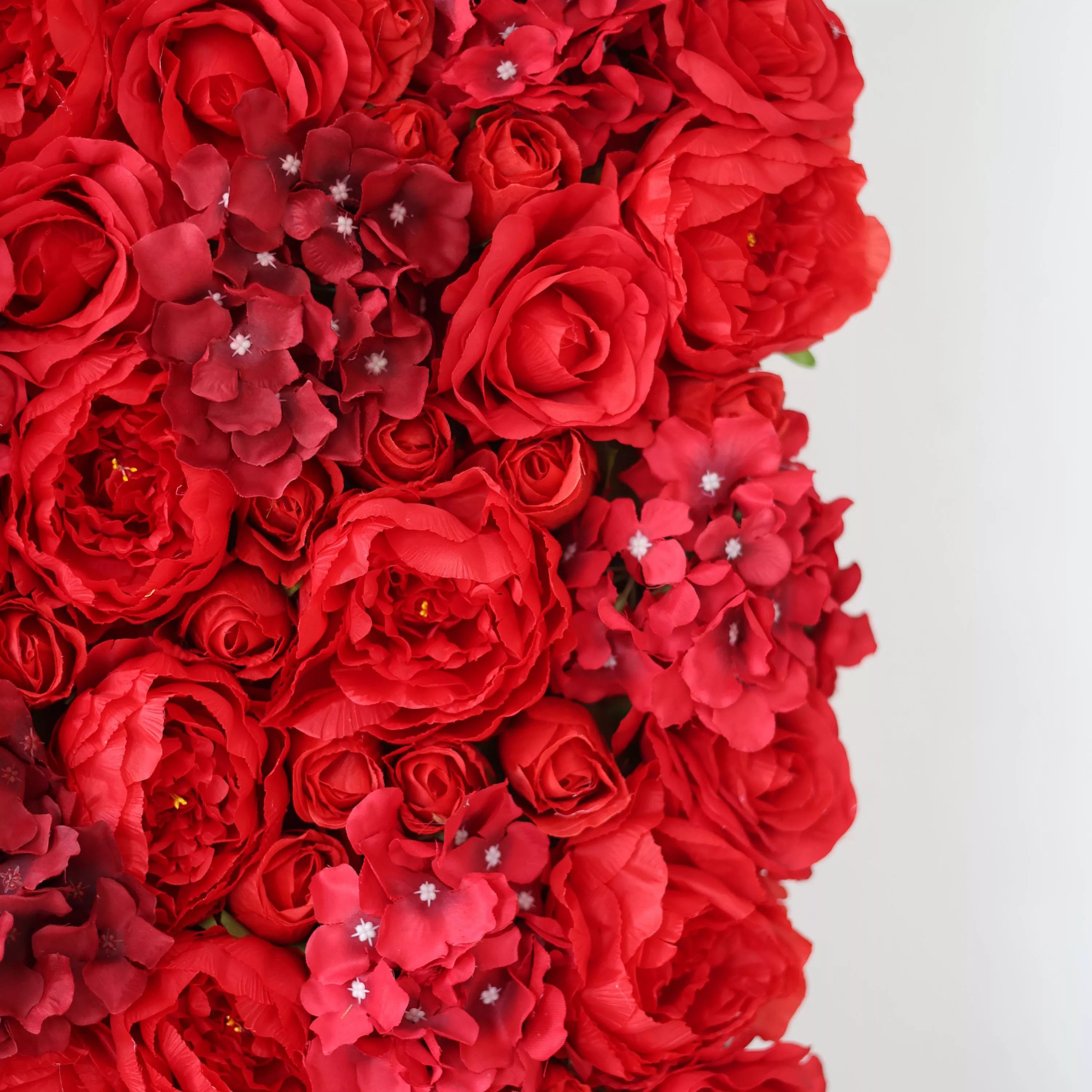 Valar Flowers Roll Up Fabric Artificial Red Flower Wall Wedding Backdrop, Floral Party Decor, Event Photography-VF-021-3