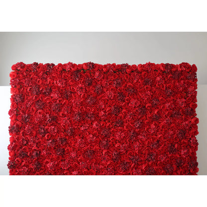 Valar Flores Roll Up Tecido Artificial Vermelho Flor Parede Wedding Backdrop, Decoração Floral Festa, Evento Fotografia-VF-021-3