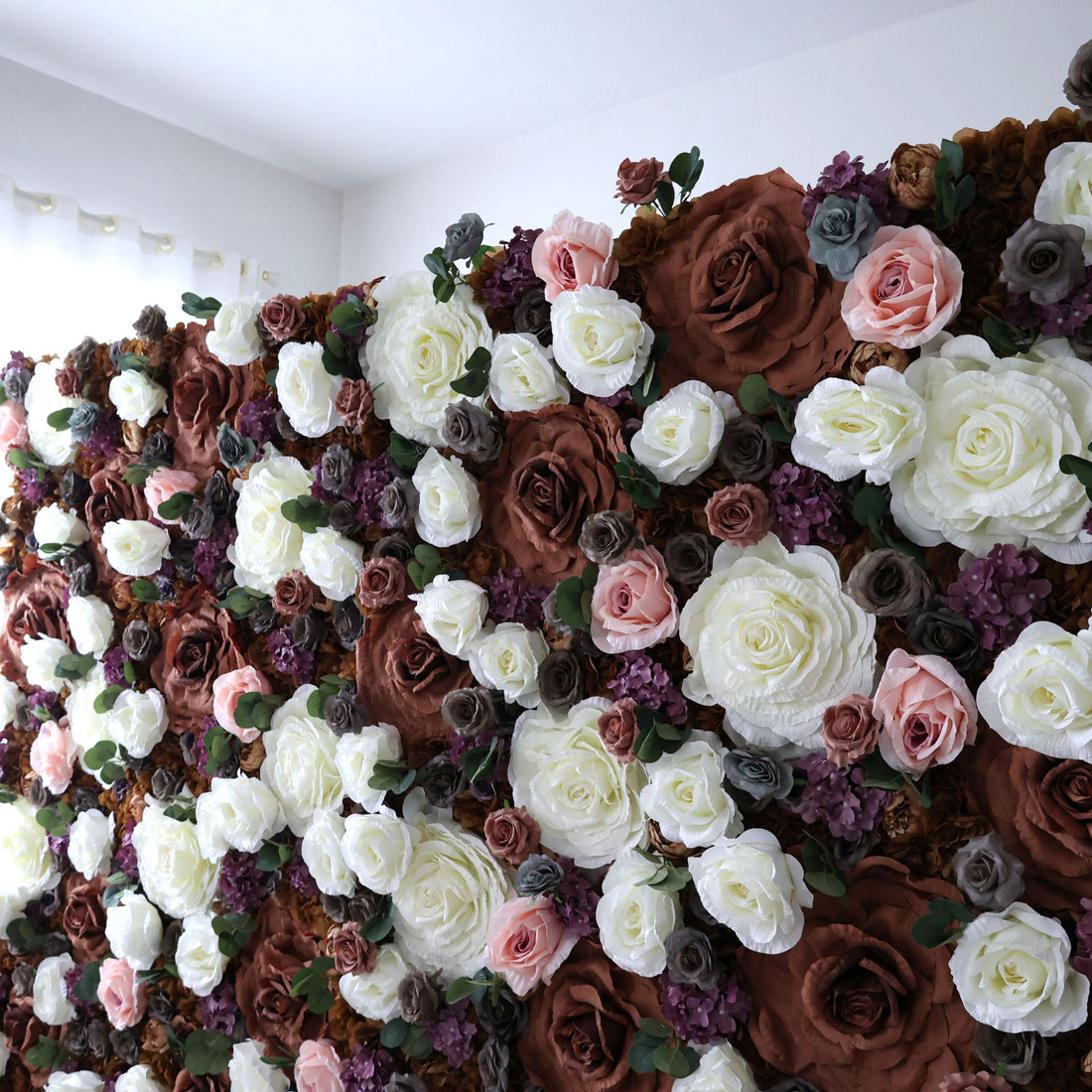 Valar Flowers Roll Up Fabric Artificial Flower Wall Wedding Backdrop, Floral Party Decor, Event Photography-VF-320