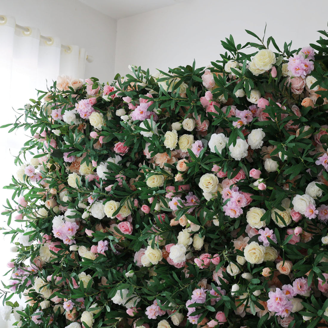 Valar Flowers Roll Up Fabric Artificial Flower Wall Wedding Backdrop, Floral Party Decor, Event Photography-VF-119