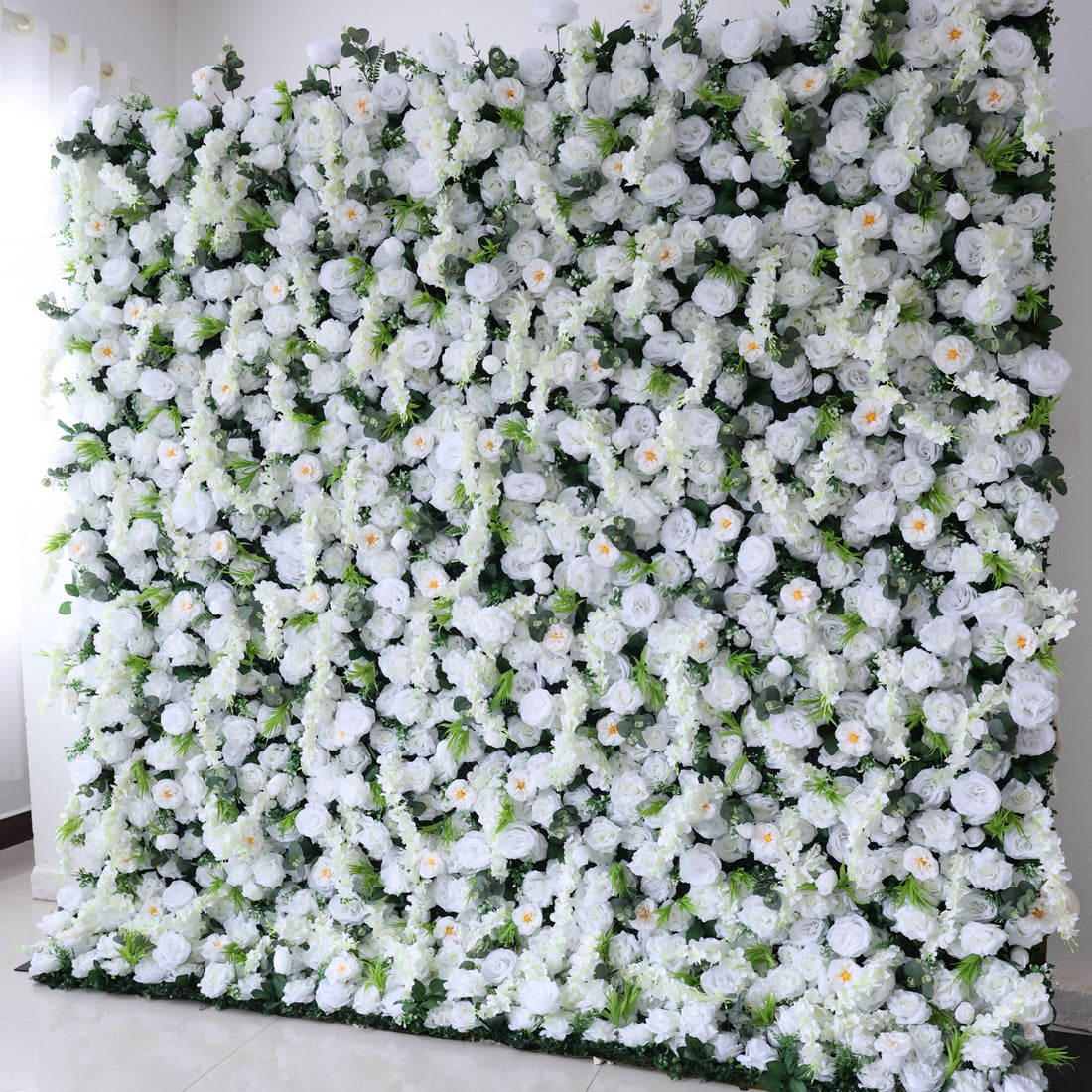 Valar Flowers Roll Up Fabric Artificial Flower Wall Wedding Backdrop, Floral Party Decor, Event Photography-VF-391