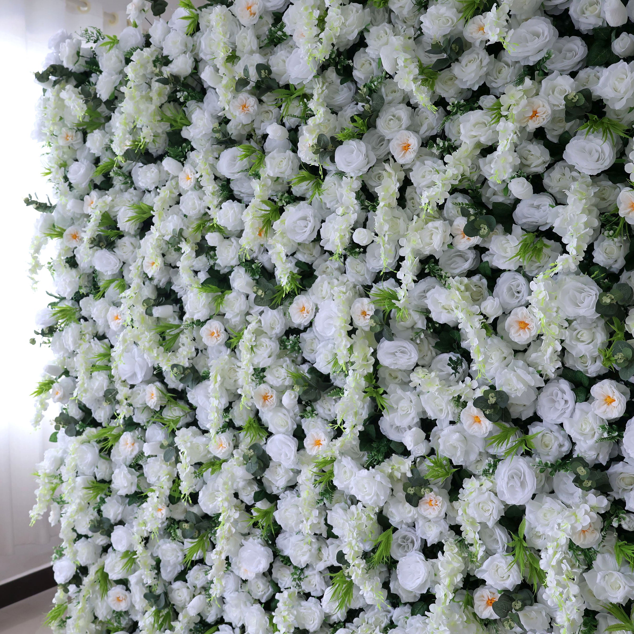 Valar Flores Roll Up Tecido Flor Artificial Parede Wedding Backdrop, Decoração Floral Festa, Evento Fotografia-VF-391