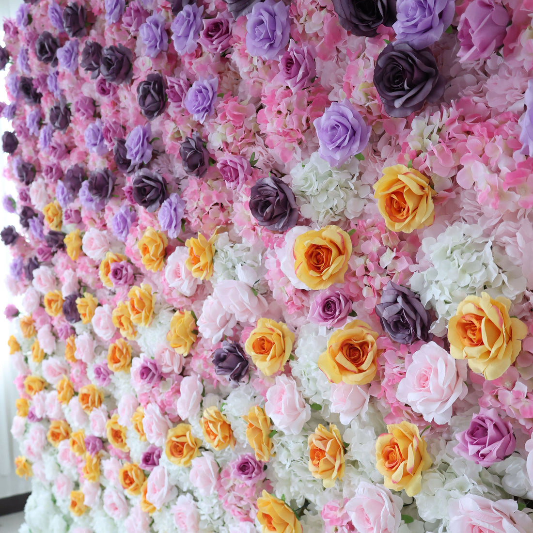 Valar Flowers Roll Up Fabric Artificial Flower Wall Wedding Backdrop, Floral Party Decor, Event Photography-VF-390