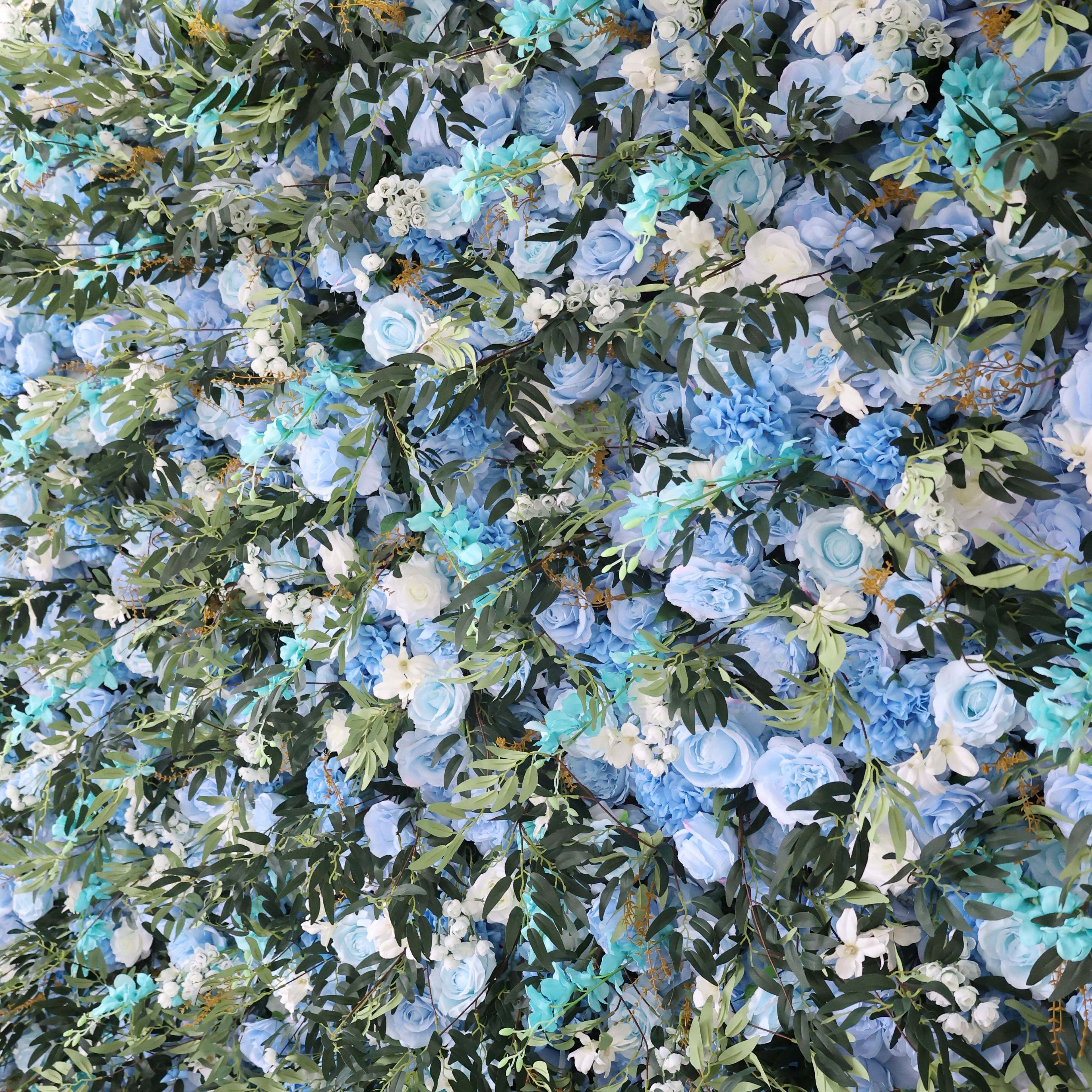 Valar Flowers Roll Up Fabric Artificial Flower Wall Wedding Backdrop, Floral Party Decor, Event Photography-VF-389