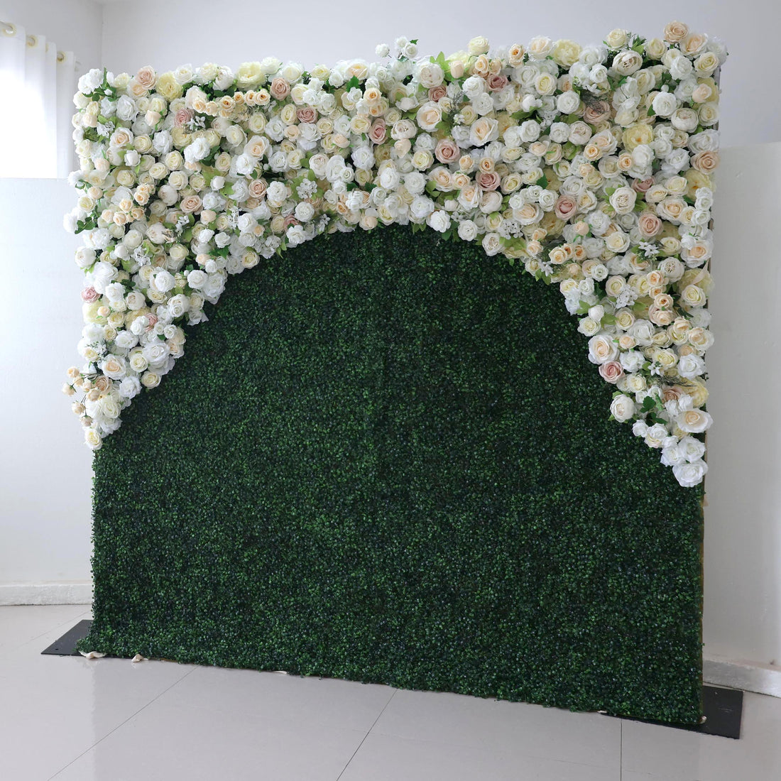 Valar Flowers Roll Up Fabric Artificial Flower Wall Wedding Backdrop, Floral Party Decor, Event Photography-VF-388