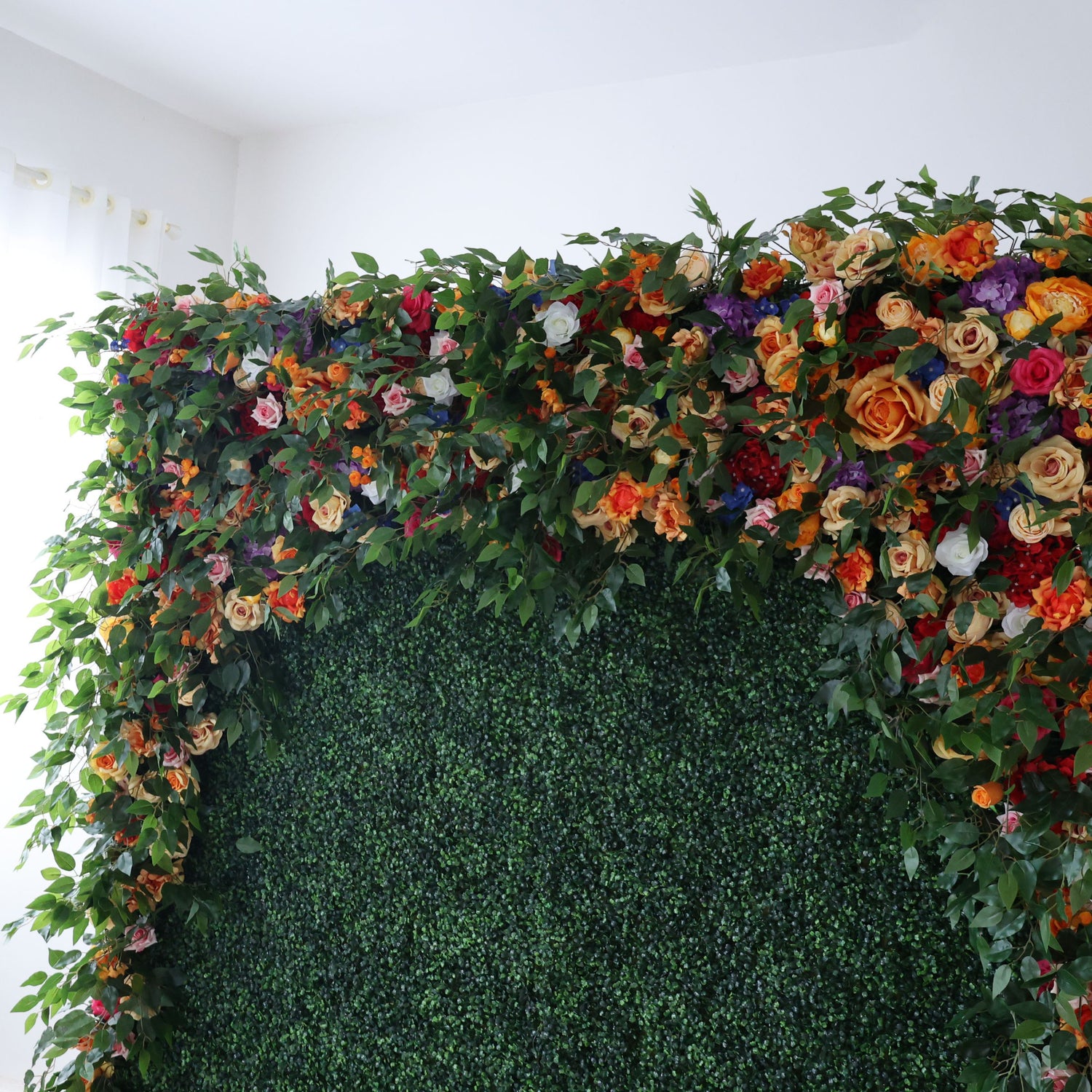 Valar Flowers Roll Up Fabric Artificial Flower Wall Wedding Backdrop, Floral Party Decor, Event Photography-VF-392