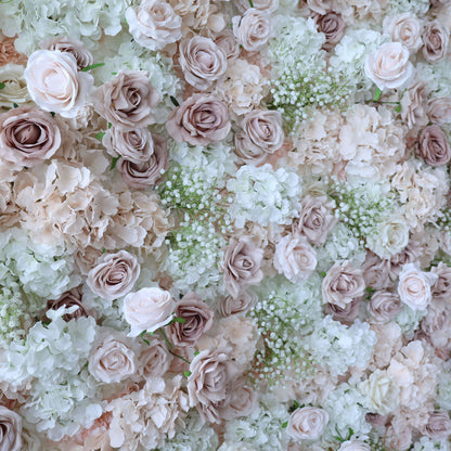 Valar Flowers Roll Up Fabric Artificial Flower Wall Wedding Backdrop, Floral Party Decor, Event Photography-VF-374