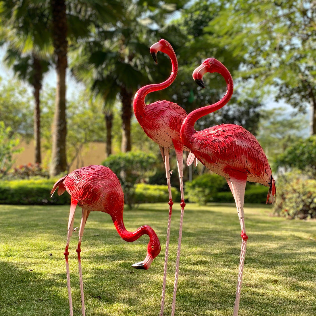 Custom 5.28ft Tall Standing Pinky/Red Metal Yard Flamingo Outdoor Garden Decor for Wedding Party Ornament/ Garden Stakes/ Mon&