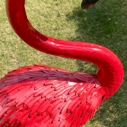 Custom 5.28ft Tall Standing Pinky/Red Metal Yard Flamingo Outdoor Garden Decor for Wedding Party Ornament/ Garden Stakes/ Mon&