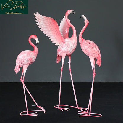 Custom 5.28ft Tall Standing Pinky/Red Metal Yard Flamingo Outdoor Garden Decor for Wedding Party Ornament/ Garden Stakes/ Mon&