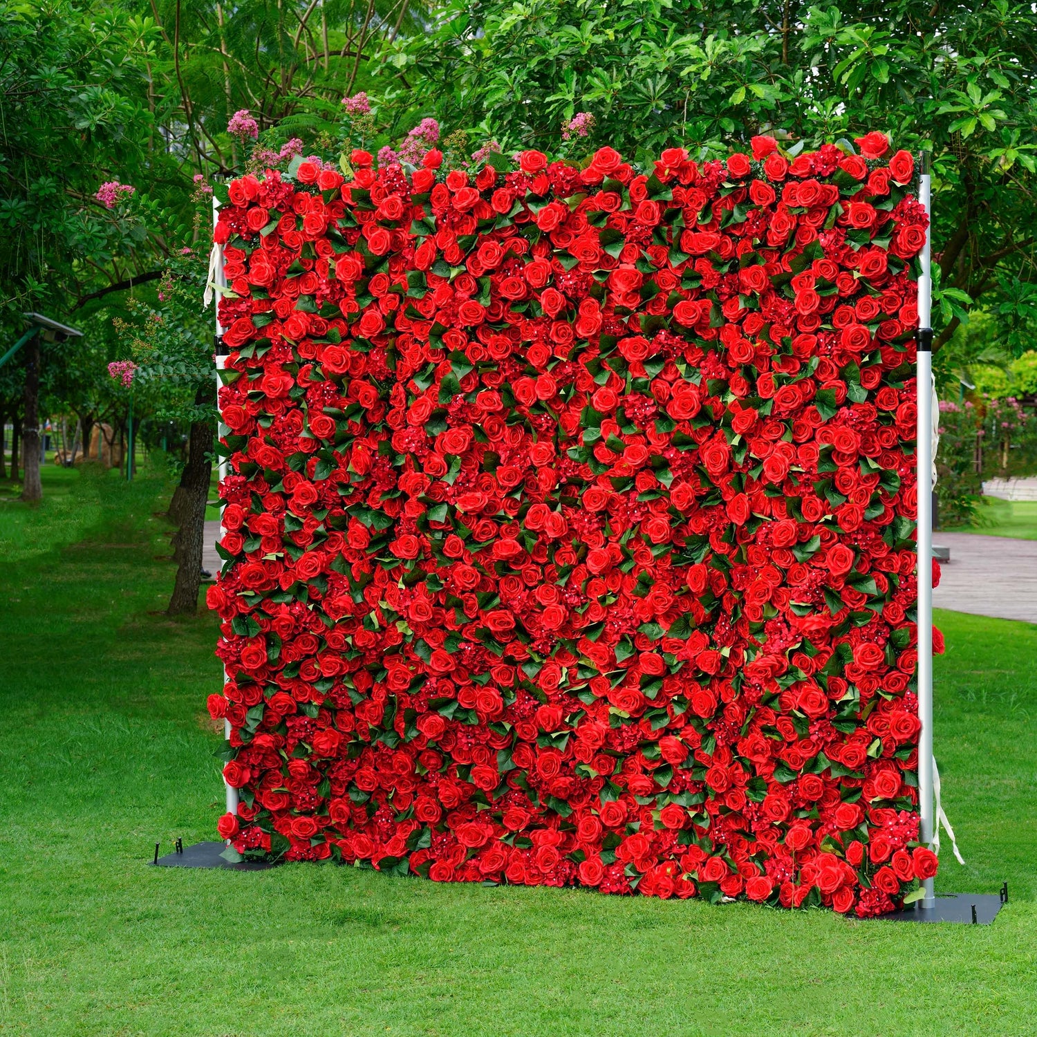 Valar Flowers Roll Up Fabric Artificial Flower Wall Wedding Backdrop, Floral Party Decor, Event Photography-VF-105