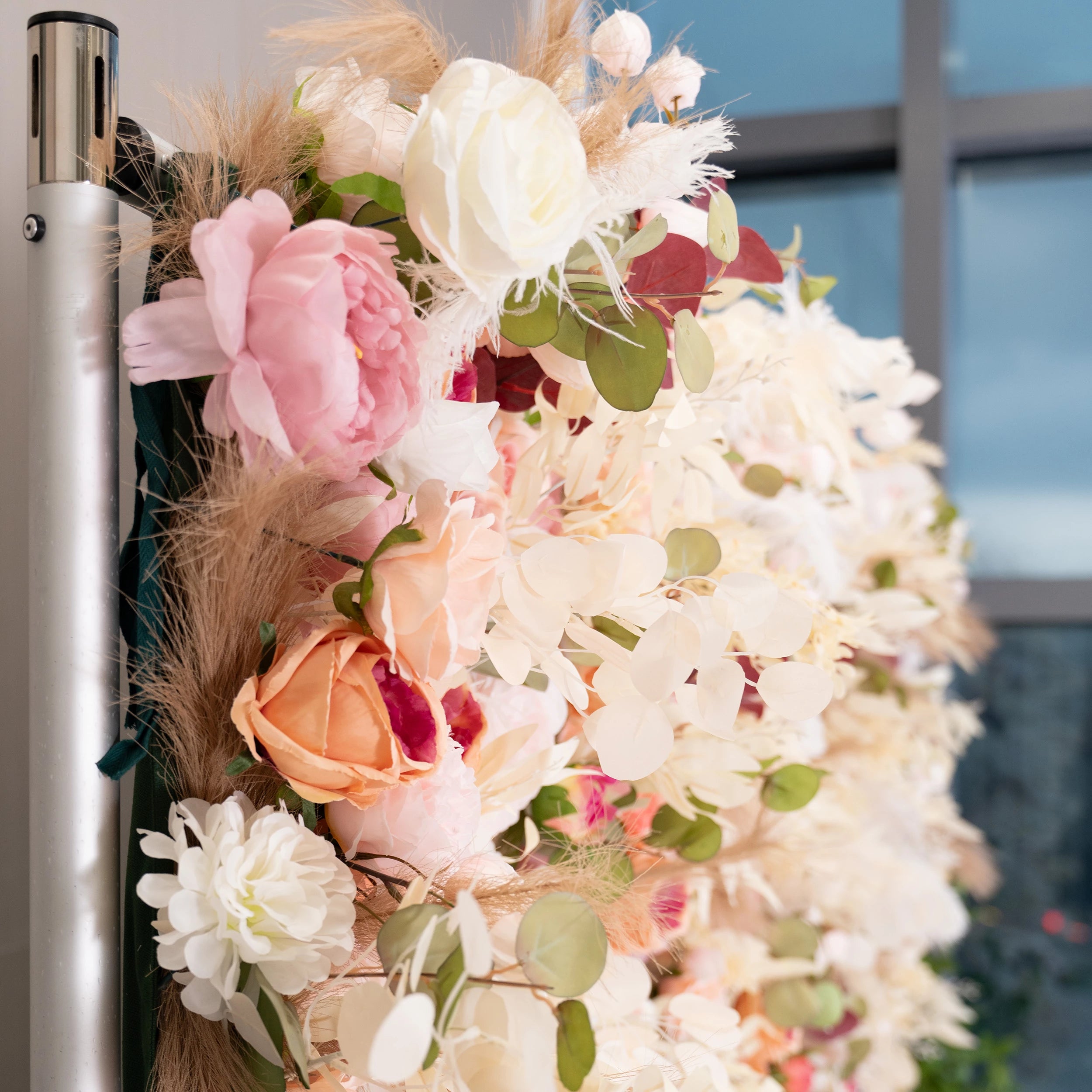 Valar Blumen Roll-Up-Stoff künstliche Blume Wand Hochzeit Hintergrund, Blumen Party Dekor, Event Fotografie-VF-327