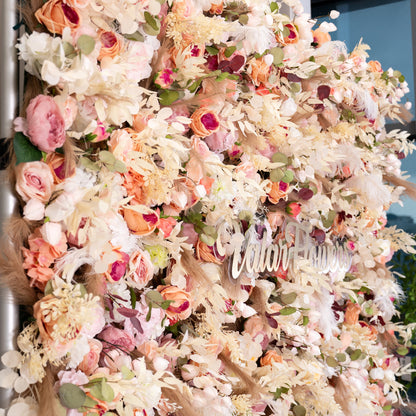 Valar Flowers Roll Up Fabric Artificial Flower Wall Wedding Backdrop, Floral Party Decor, Event Photography-VF-327