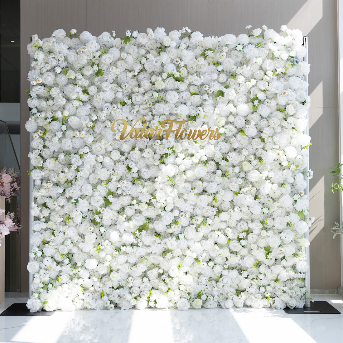 Valar fleurs Roll Up tissu fleur artificielle mur mariage toile de fond, décor de fête Floral, événement photographie-VF-342