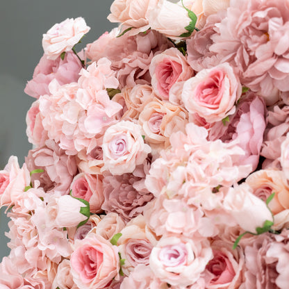 This close - up image highlights the texture of the flowers. The petals appear soft and slightly ruffled, with a realistic sheen that mimics fresh flowers. The materials used seem to be high - quality artificial flowers, likely made from silk or a similar fabric, giving them a luxurious and lifelike appearance.