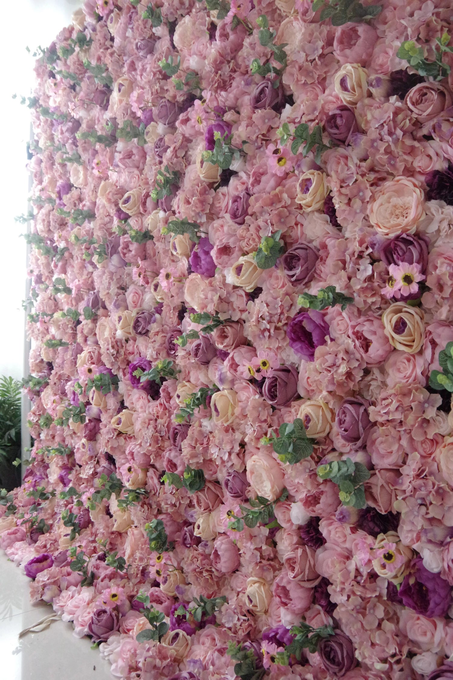 Valar Flowers Roll Up Fabric Artificial Mix Rose Red and Pink Flower Wall Wedding Backdrop, Floral Party Decor, Event Photography-VF-044