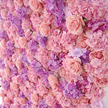 Valar Flores Roll Up Tecido Rosa Artificial e Quente Roxo Flor Parede Wedding Backdrop, Decoração Floral Festa, Fotografia Evento-VF-055