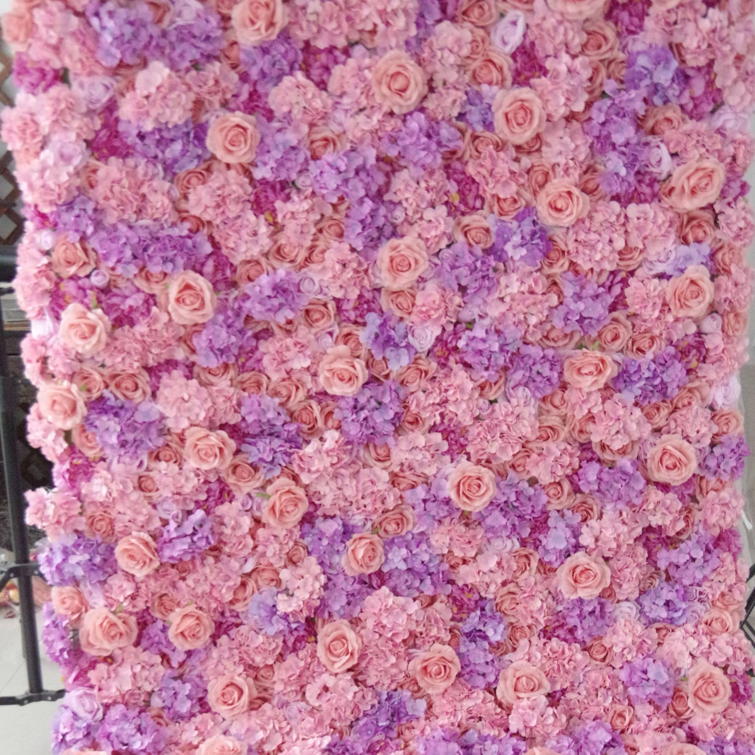 Valar Flores Roll Up Tecido Rosa Artificial e Quente Roxo Flor Parede Wedding Backdrop, Decoração Floral Festa, Fotografia Evento-VF-055