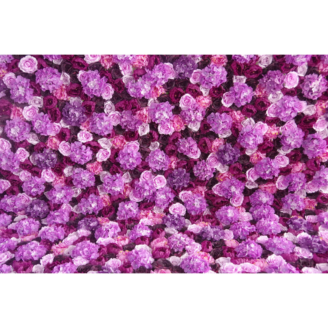 Valar Flowers Roll Up Fabric Artificial Mixed Dusty Lavender and Soft Purple Flower Wall Wedding Backdrop, Floral Party Decor, Event Photography-VF-057