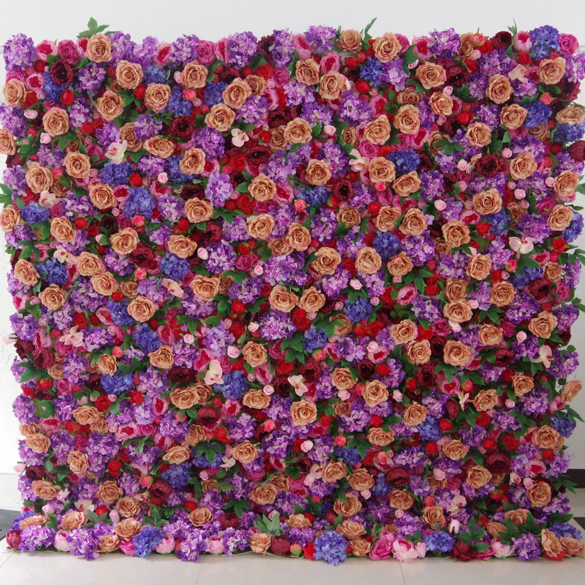 Fleurs de Valar retrousser tissu artificiel mixte Rose en violet pâle et rose brunâtre, Dingley fleur mur mariage toile de fond, Floral Party Decor, Photography-VF-066 d&