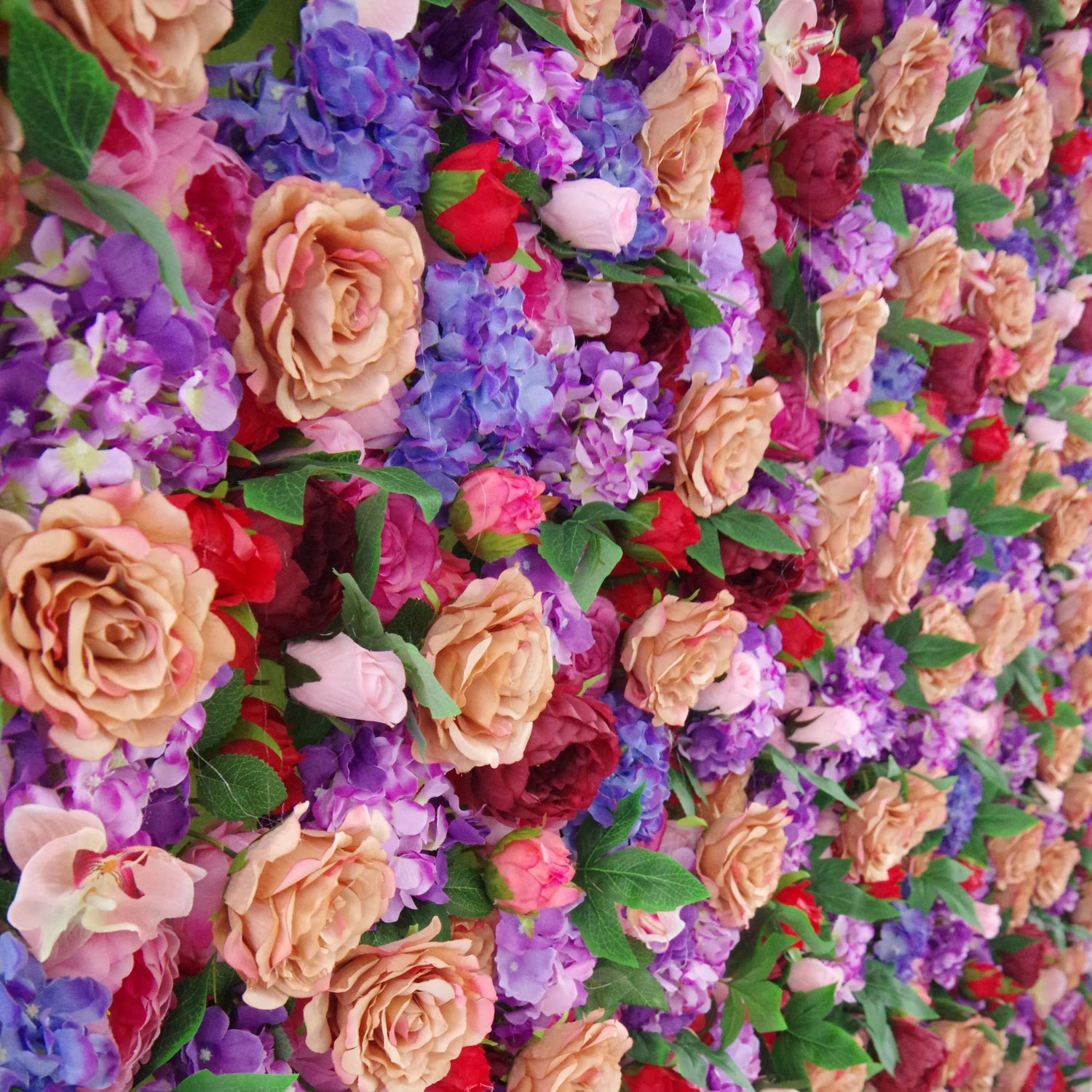 Valar Flowers Roll Up Stoff Künstliche gemischte Rose in hellem Lila und Bräunlichem Rosa, Dingley Flower Wall Hochzeits hintergrund, Blumen party Dekor, Event Photography-VF-066