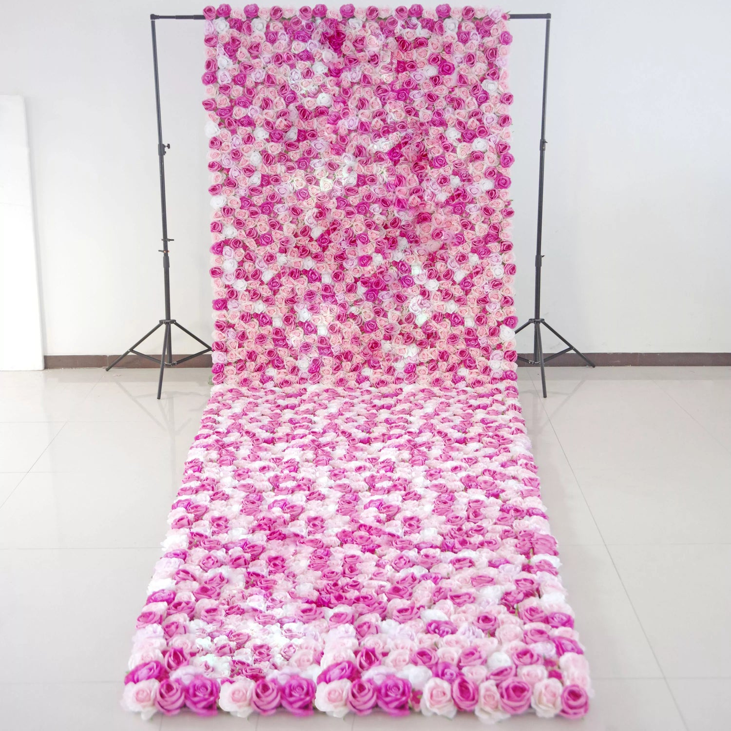 Valar Flores Roll Up Tecido Rosa Artificial Pérola e Rosa Floral Parede Wedding Backdrop, Decoração Floral Festa, Fotografia Evento-VF-073