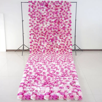 Valar flores roll up Telas artificial Rosa perla y Rosa floral pared boda telón de fondo, floral decoración del partido, evento Photography-VF-073