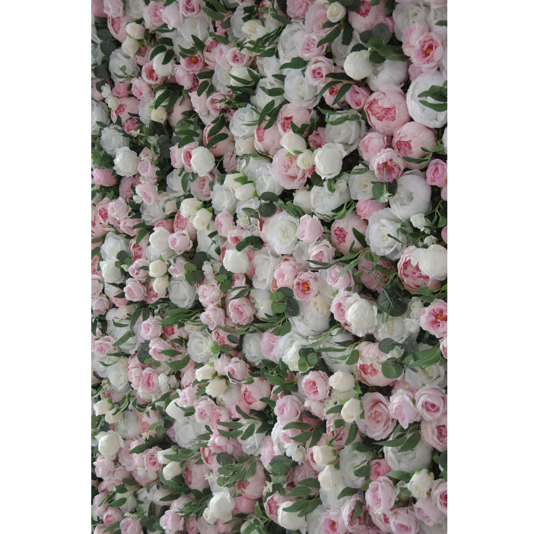 Valar Flores Roll Up Tecido Artificial Misto Pinky e Branco Floral Parede Wedding Backdrop, Decoração Floral Festa, Fotografia Evento-VF-082