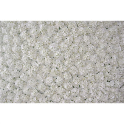 Valar Flowers Roll Up Fabric Artificial Lemon Green and White Flower Wall Wedding Backdrop, Floral Party Decor, Event Photography-VF-063