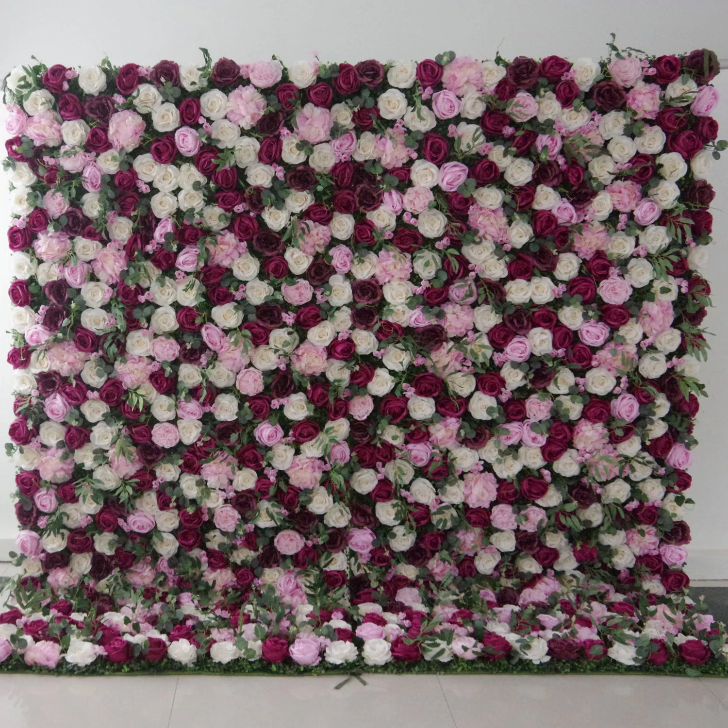 Valar fleurs Roll Up tissu artificiel mixte rose et violet et blanc Floral mur mariage toile de fond, décor de fête Floral, événement photographie-VF-091