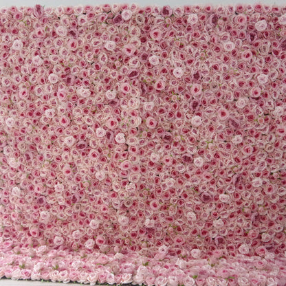 Valar Flowers Roll Up Fabric Artificial Pink Flowers with Ruddy Pink Core Floral Wall Wedding Backdrop, Floral Party Decor, Event Photography-VF-097