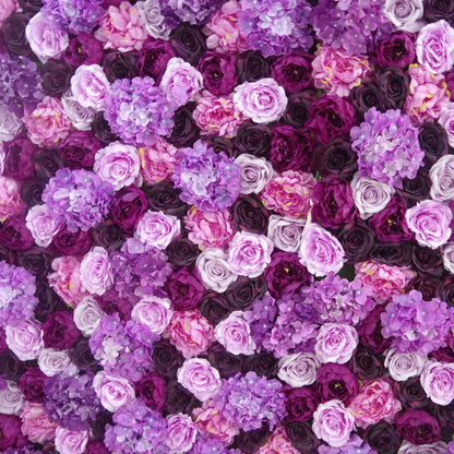 Valar Flores Roll Up Tecido Artificial Misto Lavanda Empoeirado e Suave Roxo Flor Parede Wedding Backdrop, Decoração Floral Festa, Fotografia Evento-VF-057