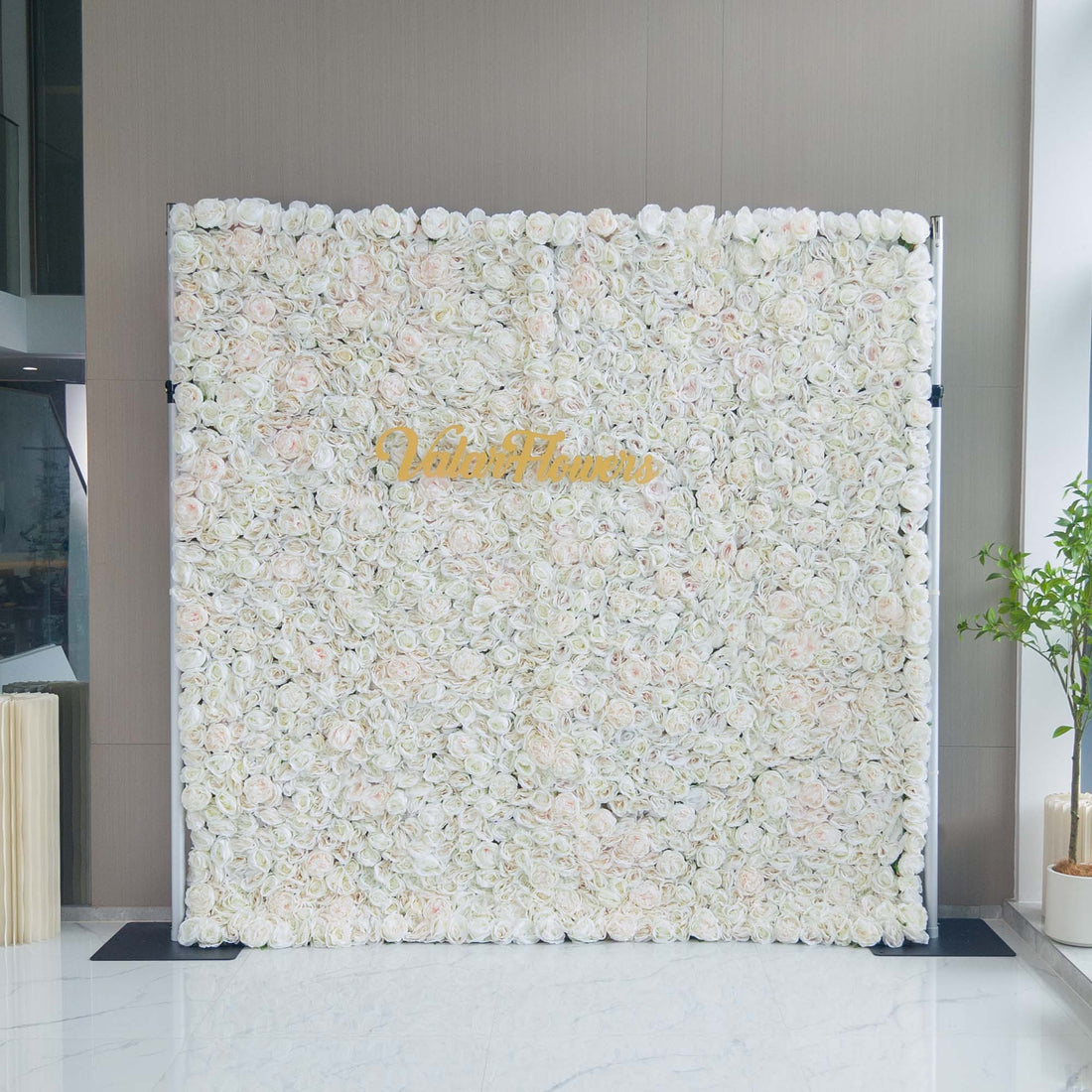 Valar Flowers Roll Up Fabric Artificial Flower Wall Wedding Backdrop, Floral Party Decor, Event Photography-VF-306