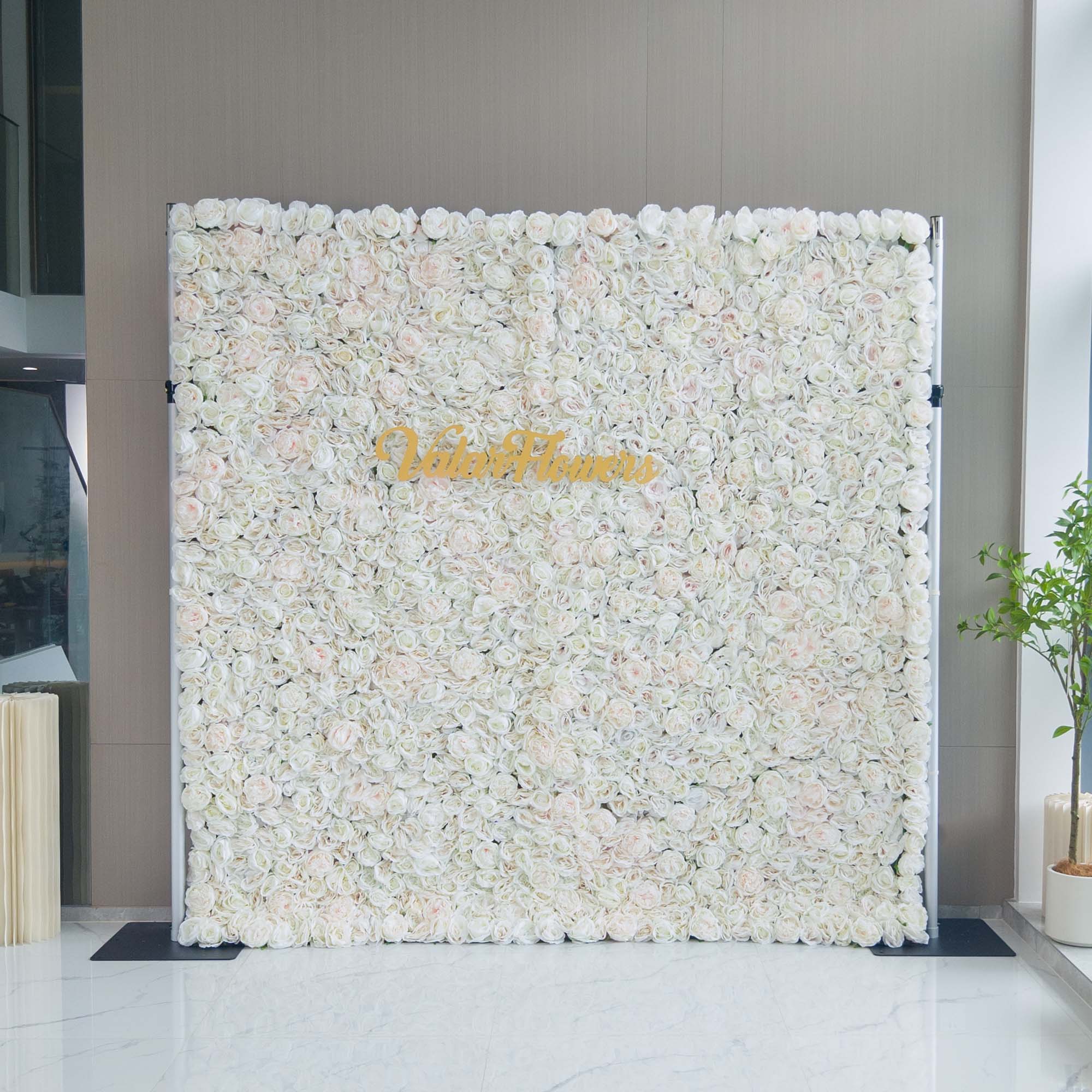 Valar Flowers Roll Up Fabric Artificial Flower Wall Wedding Backdrop, Floral Party Decor, Event Photography-VF-306